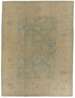 13x16 Blue and Ivory Turkish Oushak Rug