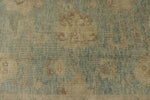 13x16 Blue and Ivory Turkish Oushak Rug