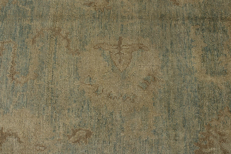 13x16 Blue and Ivory Turkish Oushak Rug