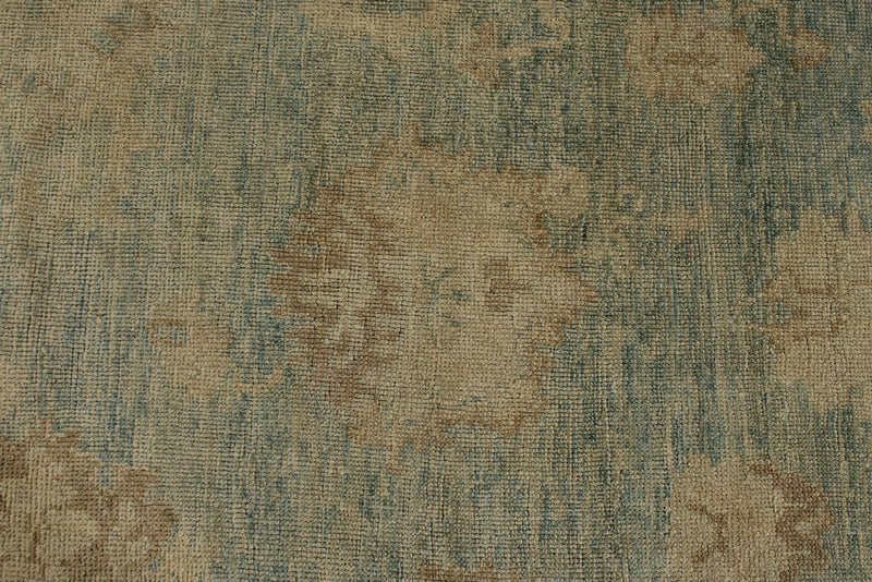13x16 Blue and Ivory Turkish Oushak Rug