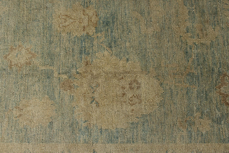 13x16 Blue and Ivory Turkish Oushak Rug