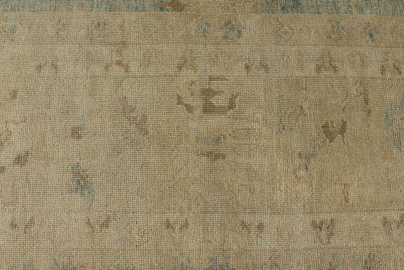 13x16 Blue and Ivory Turkish Oushak Rug