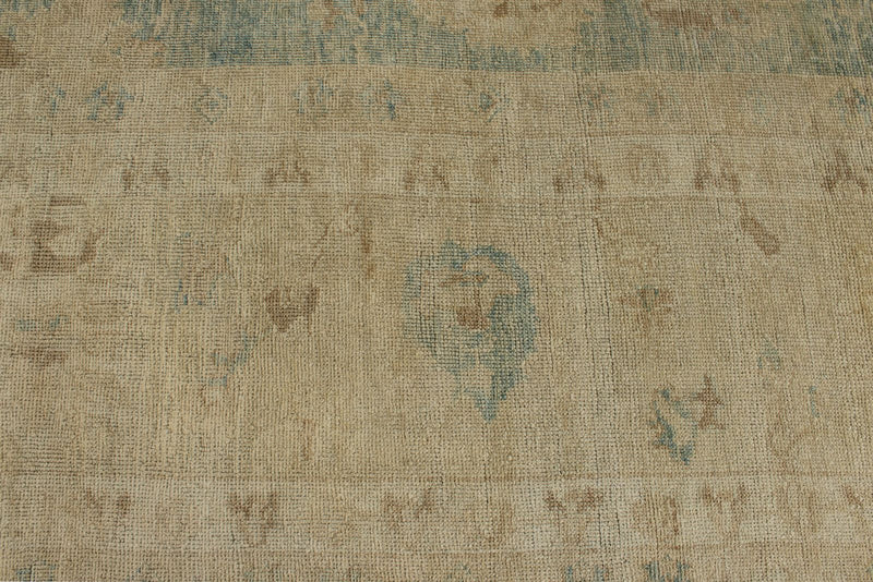 13x16 Blue and Ivory Turkish Oushak Rug