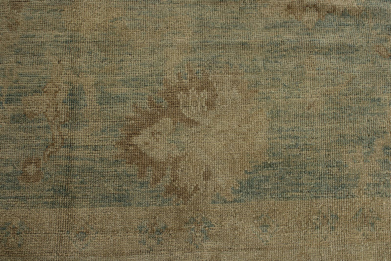 13x16 Blue and Ivory Turkish Oushak Rug