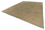 13x16 Blue and Ivory Turkish Oushak Rug