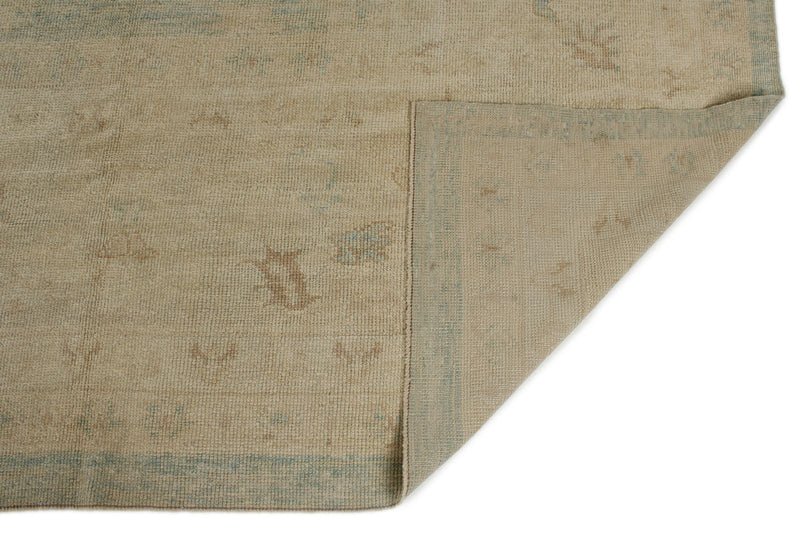 13x16 Blue and Ivory Turkish Oushak Rug