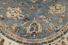 8x8 Blue and Ivory Turkish Oushak Rug