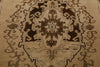 7x10 Ivory and Black Turkish Tribal Rug
