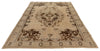 7x10 Ivory and Black Turkish Tribal Rug