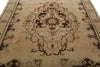 7x10 Ivory and Black Turkish Tribal Rug