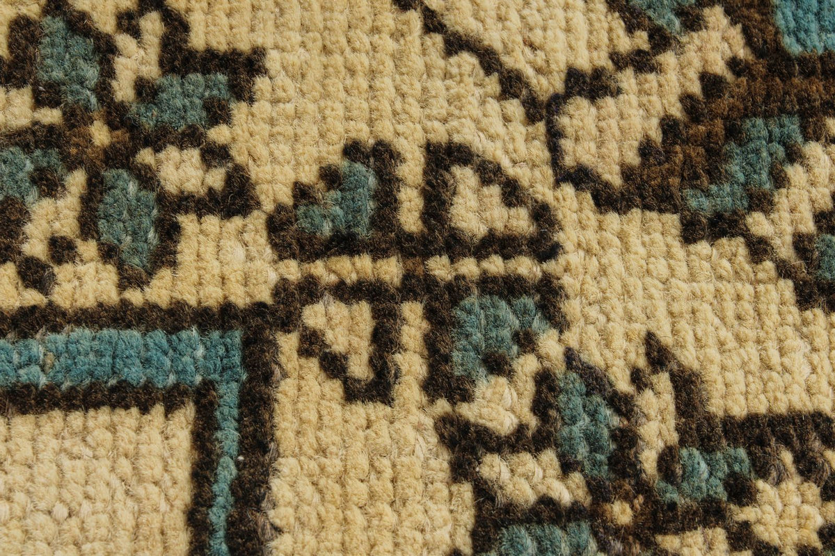2x3 Blue and Ivory Turkish Tribal Rug