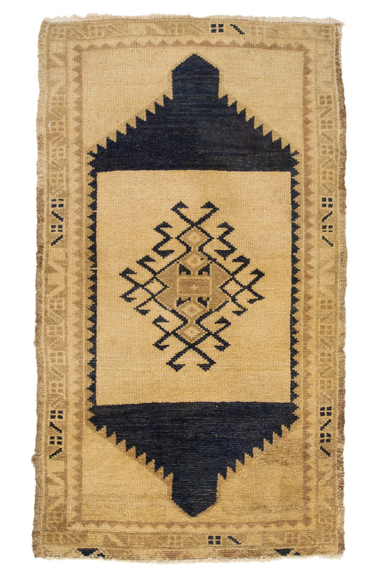 2x4 Ivory Turkish Tribal Rug