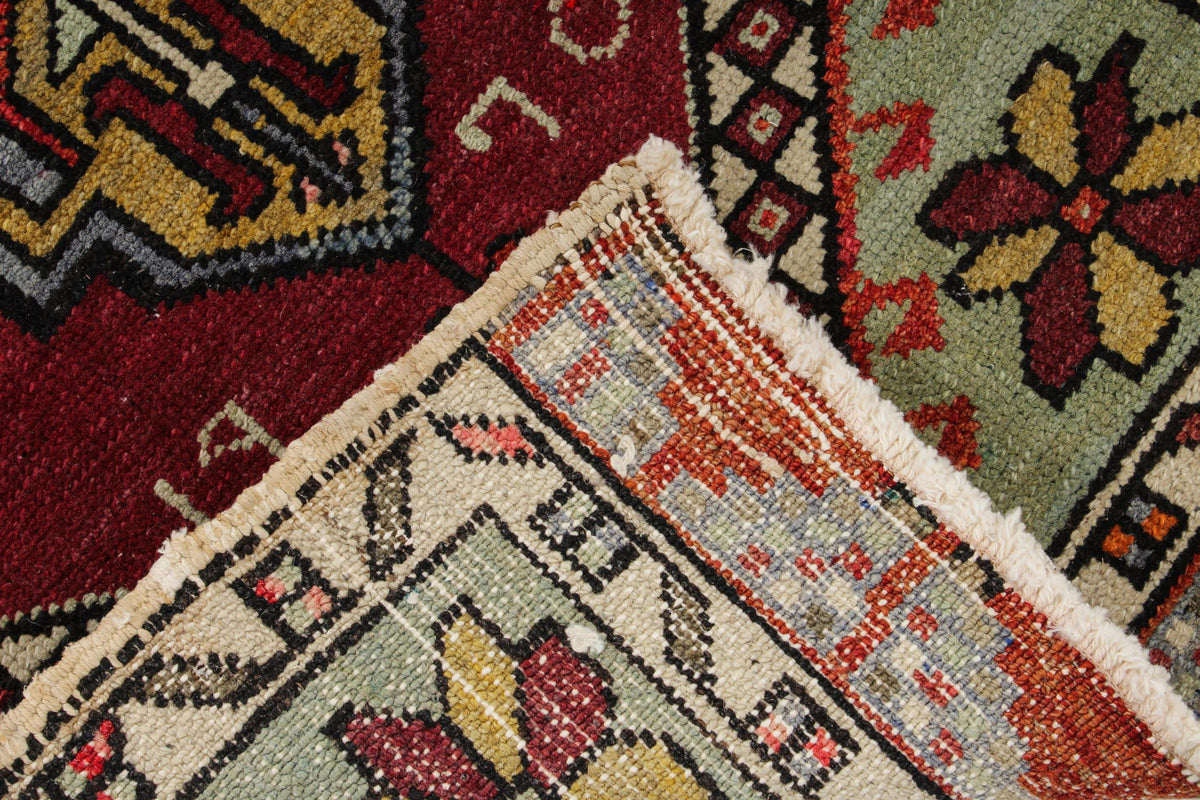 2x3 Red and Blue Turkish Tribal Rug
