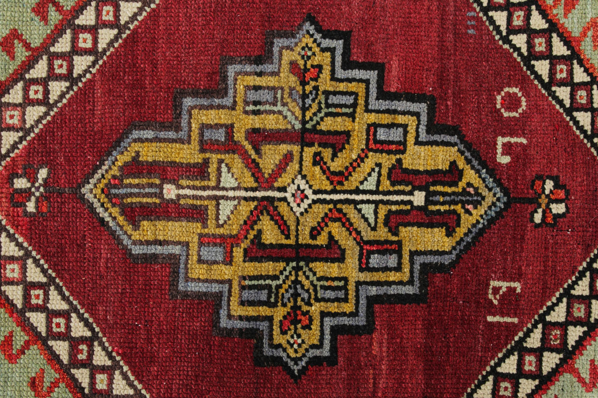 2x3 Red and Blue Turkish Tribal Rug