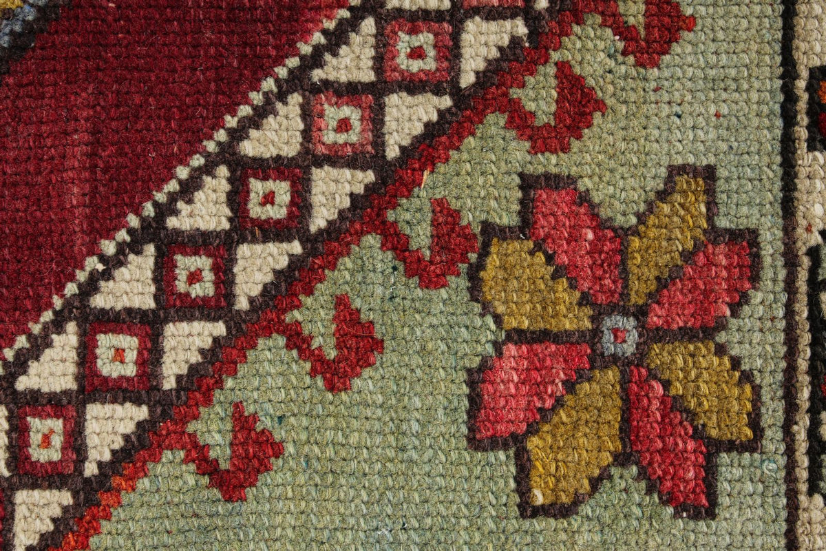 2x3 Red and Blue Turkish Tribal Rug