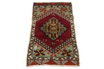 2x3 Red and Blue Turkish Tribal Rug