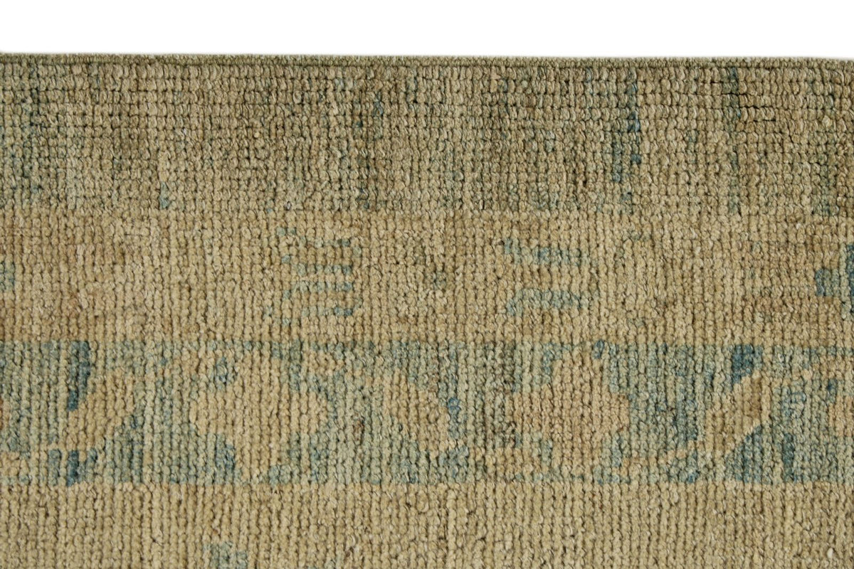 13x19 Blue and Ivory Turkish Oushak Rug