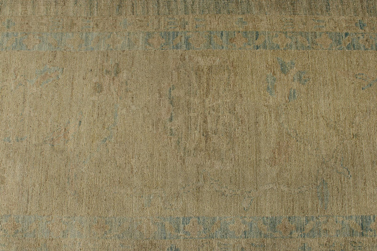 13x19 Blue and Ivory Turkish Oushak Rug