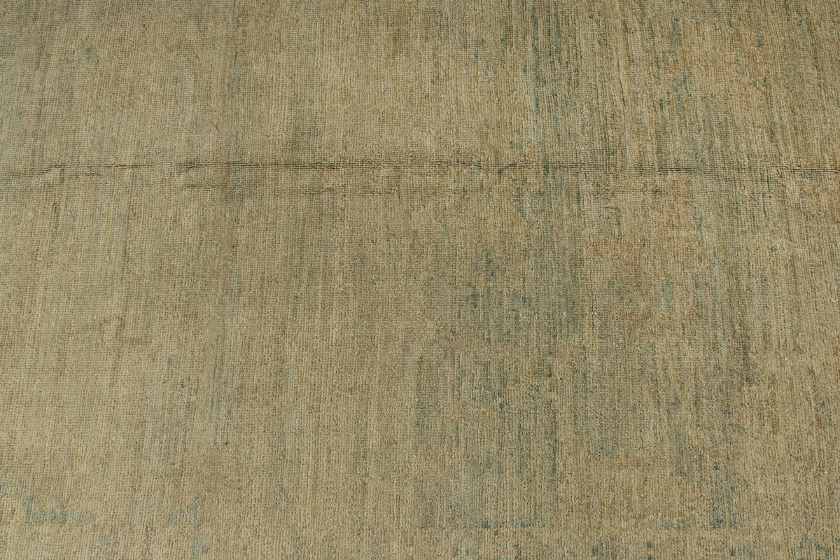 13x19 Blue and Ivory Turkish Oushak Rug