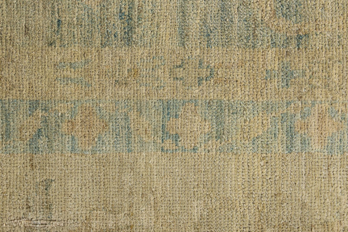 13x19 Blue and Ivory Turkish Oushak Rug