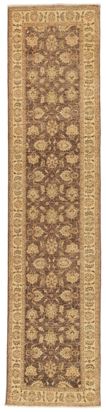 2x10 Brown and Blue Turkish Oushak Runner