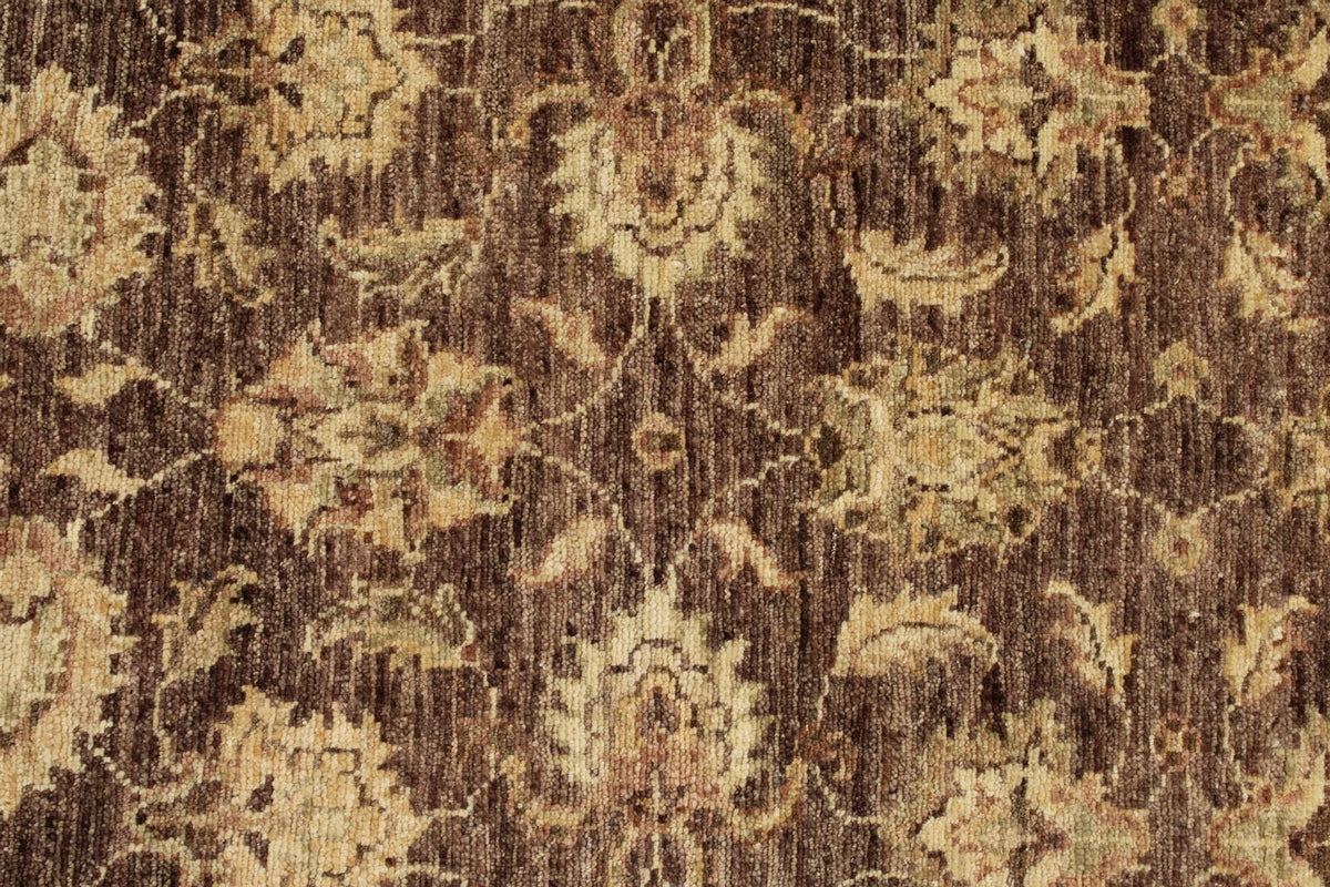 2x10 Brown and Blue Turkish Oushak Runner