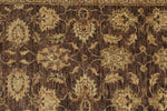 2x10 Brown and Blue Turkish Oushak Runner