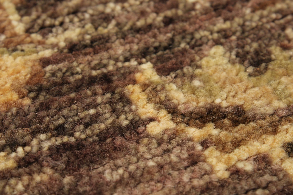 2x10 Brown and Blue Turkish Oushak Runner