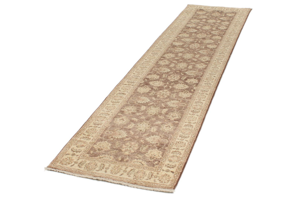 2x10 Brown and Blue Turkish Oushak Runner