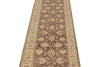 2x10 Brown and Blue Turkish Oushak Runner