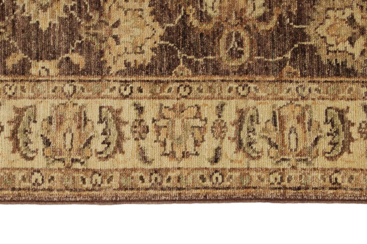 2x10 Brown and Blue Turkish Oushak Runner