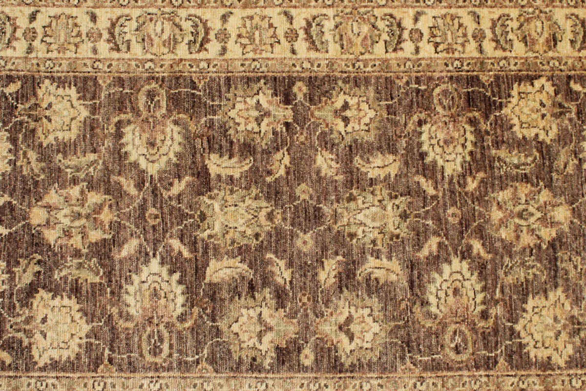2x10 Brown and Blue Turkish Oushak Runner