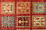 6x8 Multicolor and Red Turkish Oushak Rug