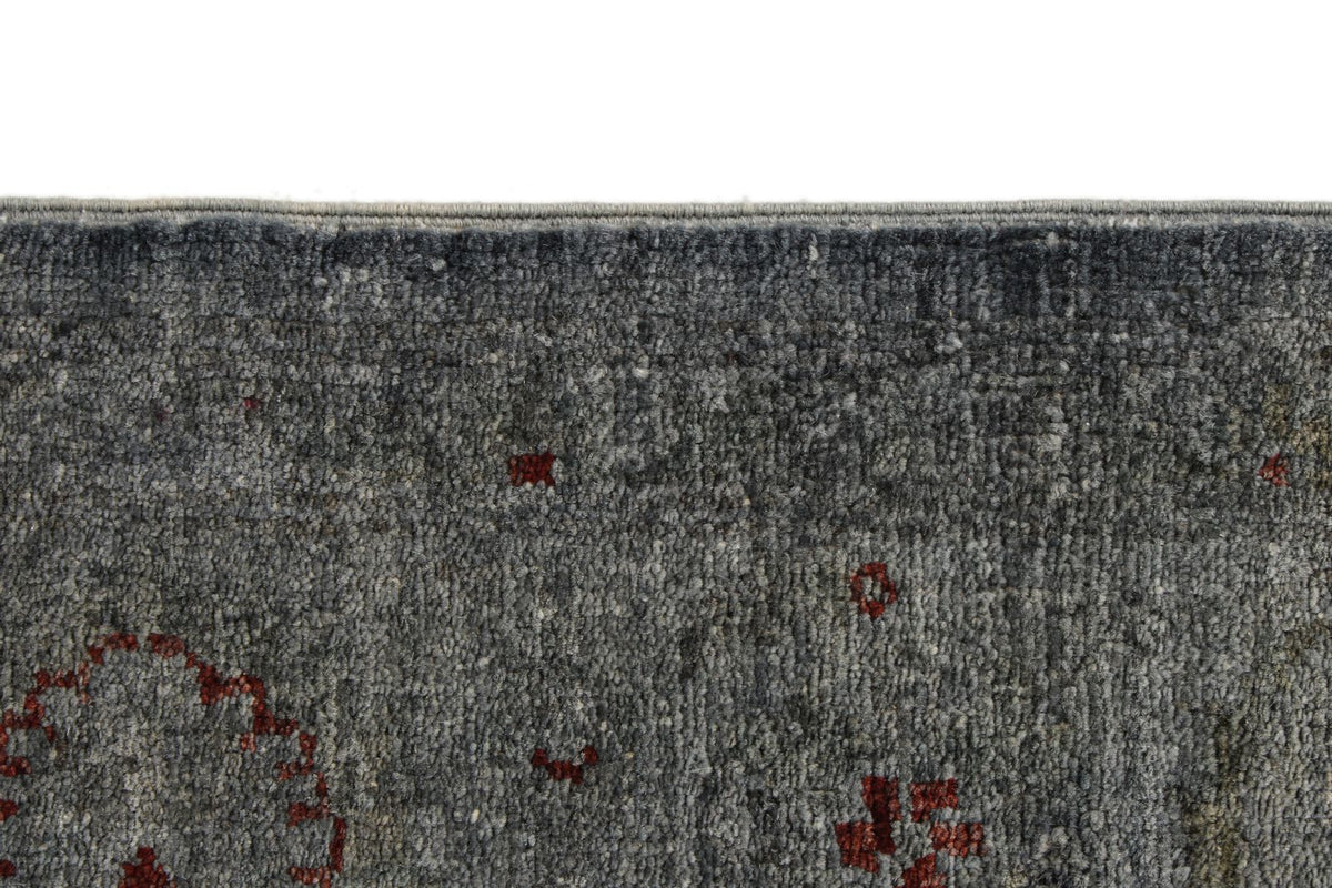 5x8 Gray and Blue Turkish Overdyed Rug