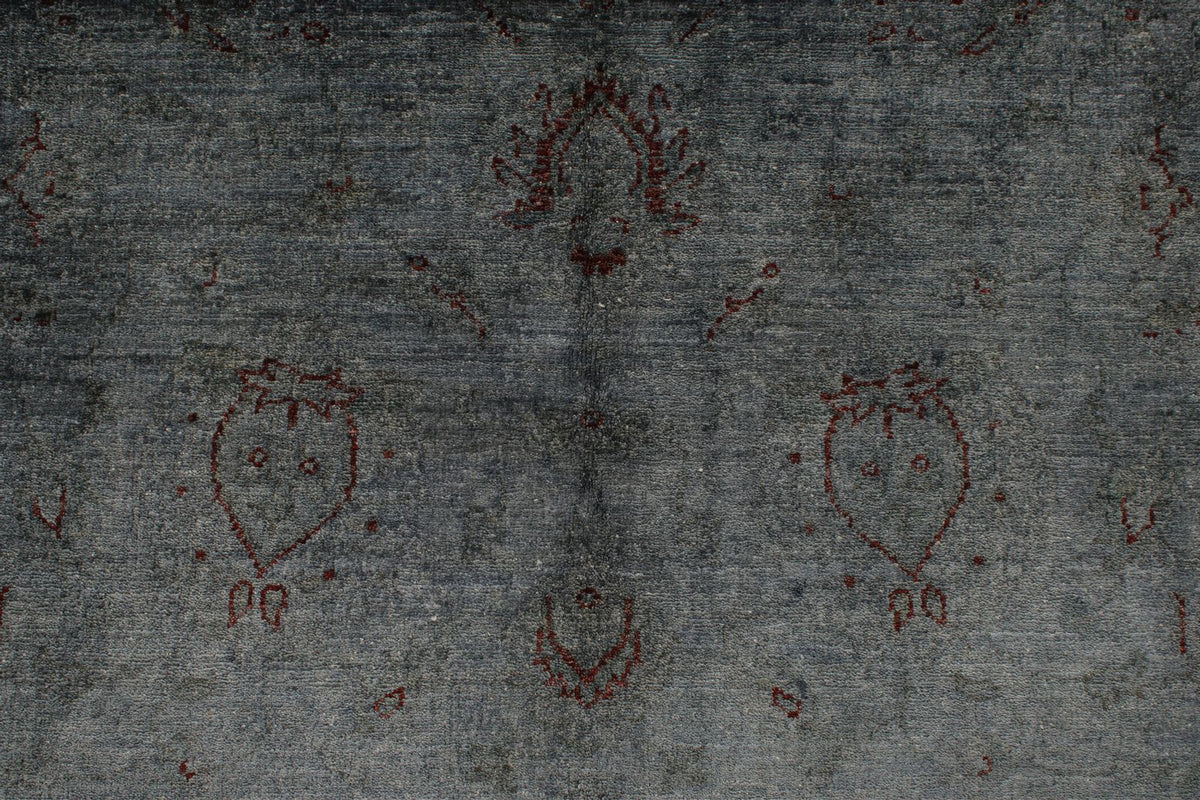 5x8 Gray and Blue Turkish Overdyed Rug