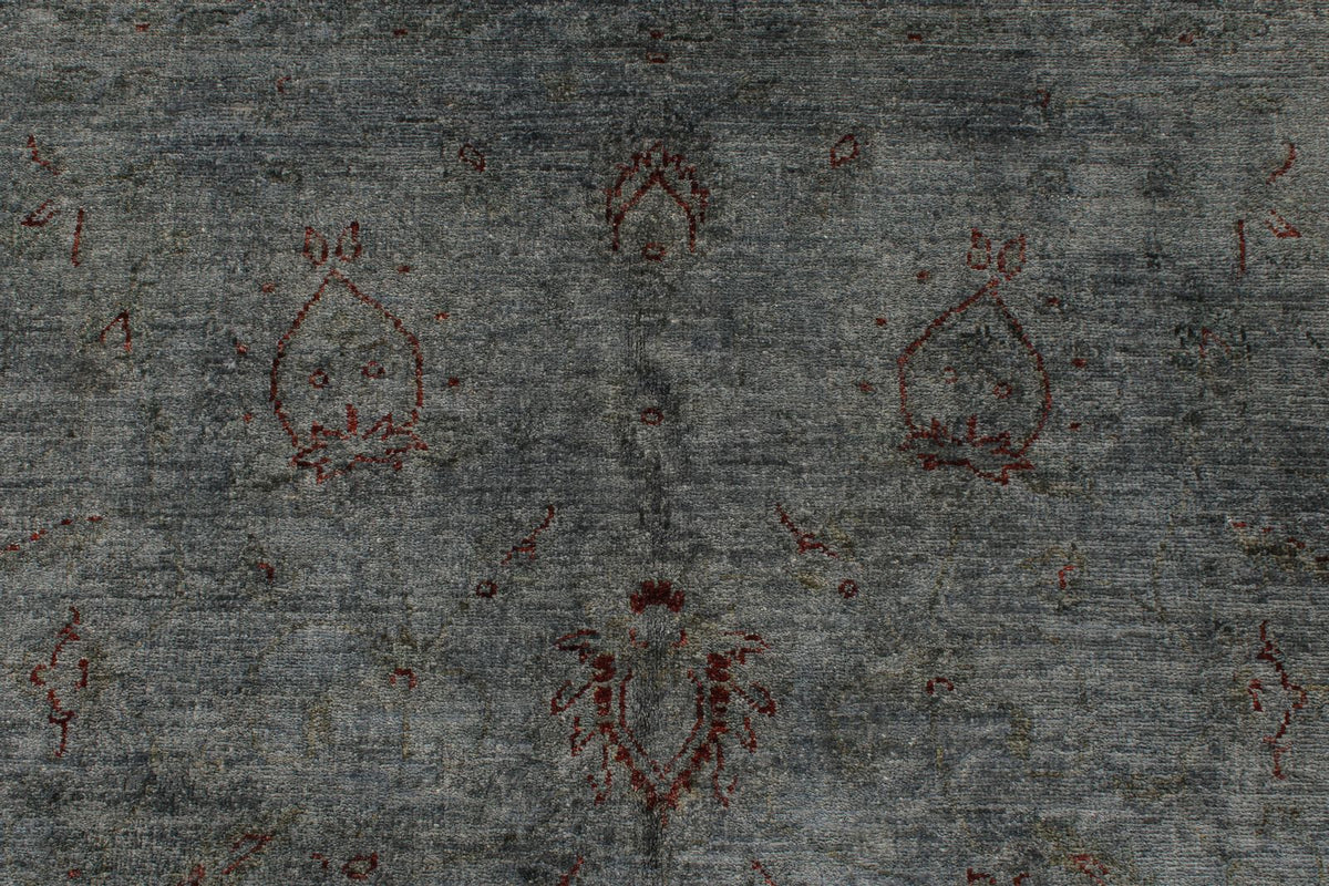 5x8 Gray and Blue Turkish Overdyed Rug