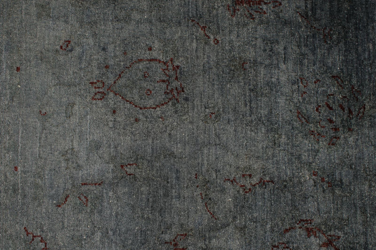 5x8 Gray and Blue Turkish Overdyed Rug