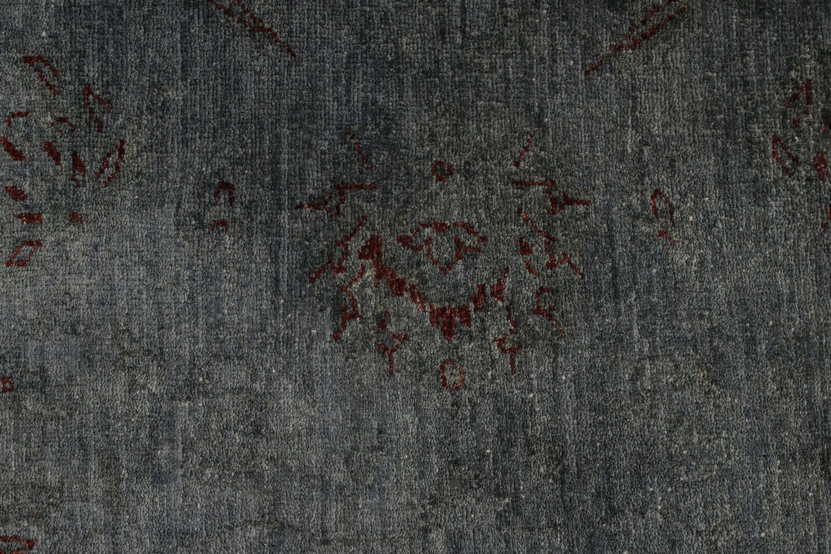 5x8 Gray and Blue Turkish Overdyed Rug