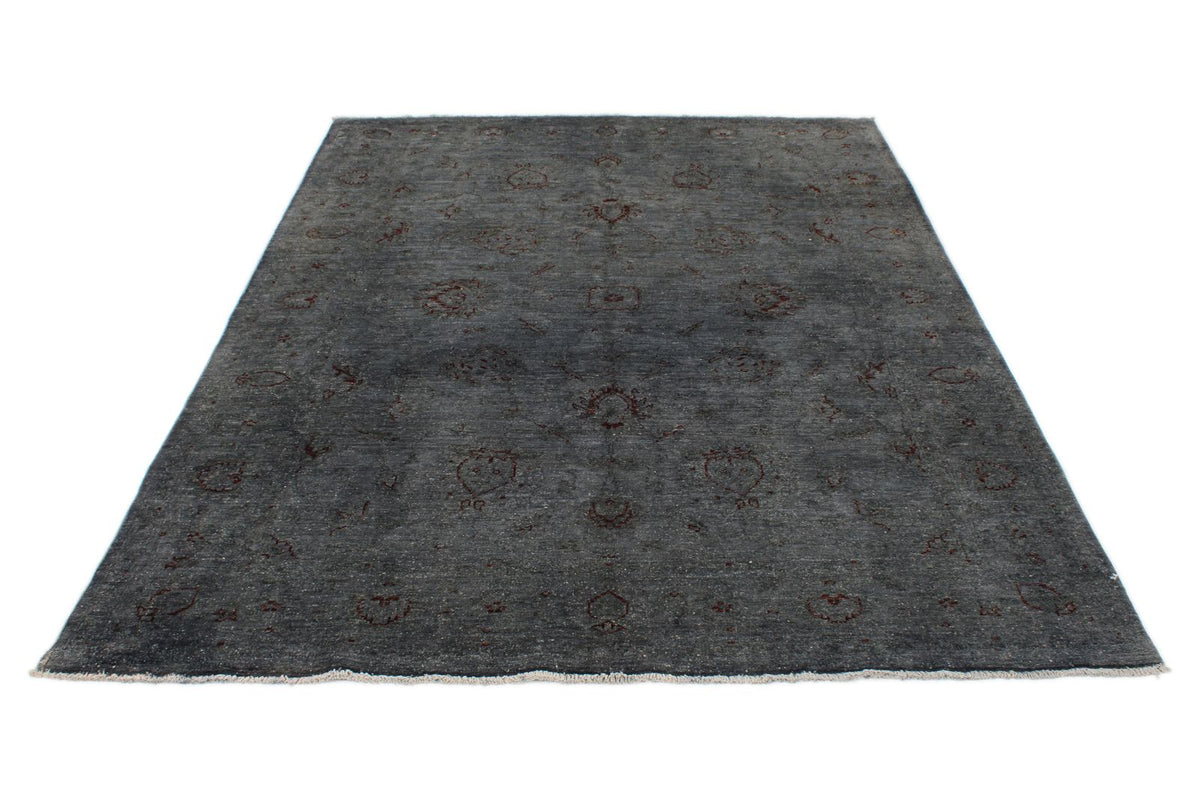 5x8 Gray and Blue Turkish Overdyed Rug