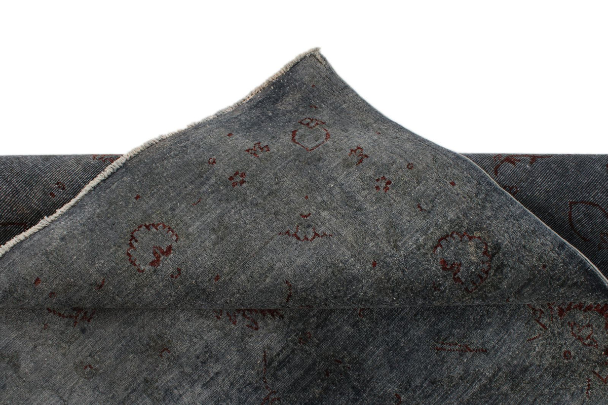 5x8 Gray and Blue Turkish Overdyed Rug