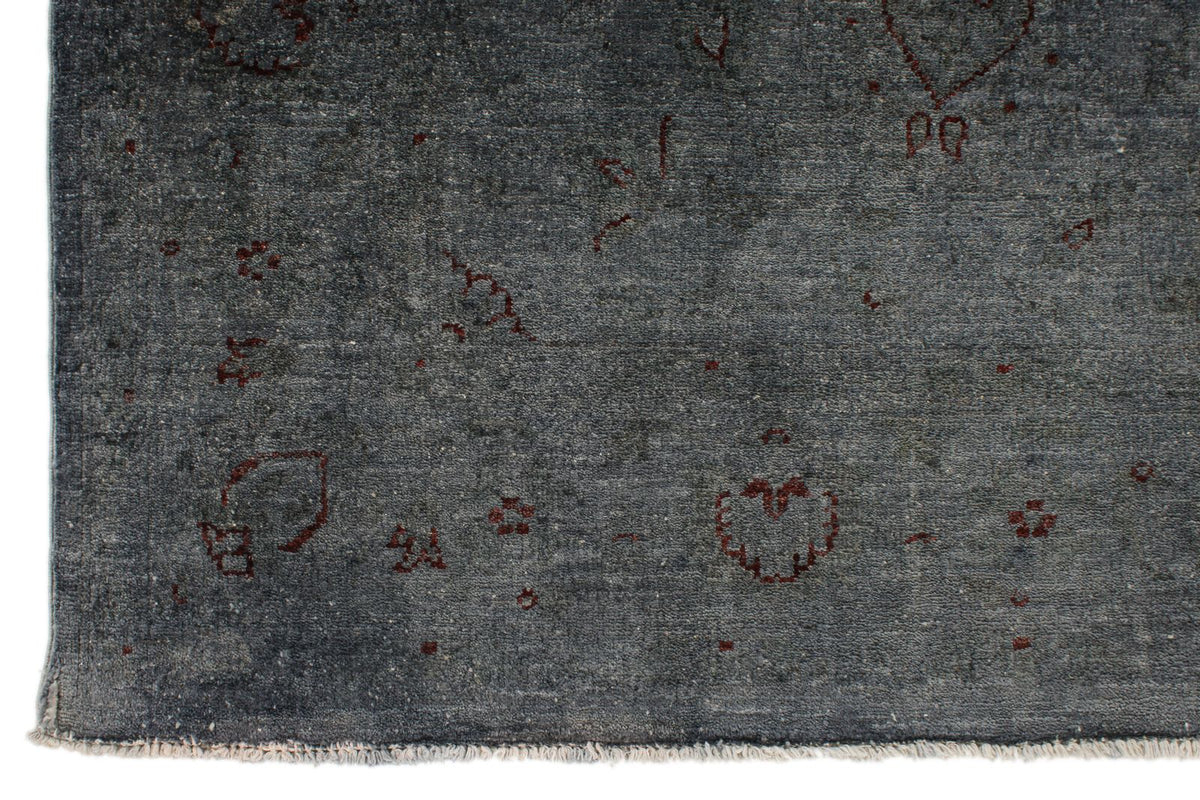 5x8 Gray and Blue Turkish Overdyed Rug