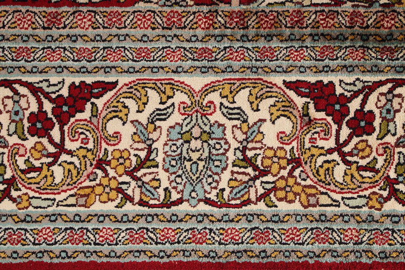6x8 Red and Ivory Turkish Silk Rug
