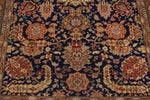 7x10 Navy and Rust Turkish Traditional Rug