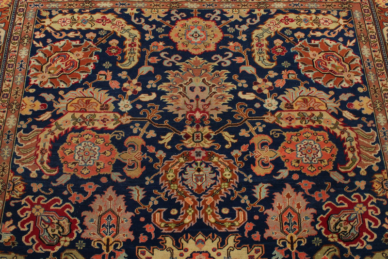 7x10 Navy and Rust Turkish Traditional Rug