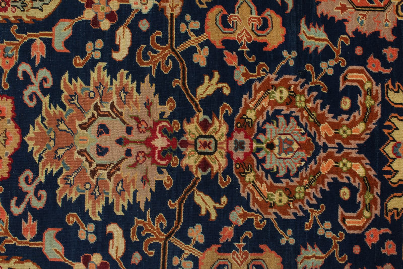 7x10 Navy and Rust Turkish Traditional Rug