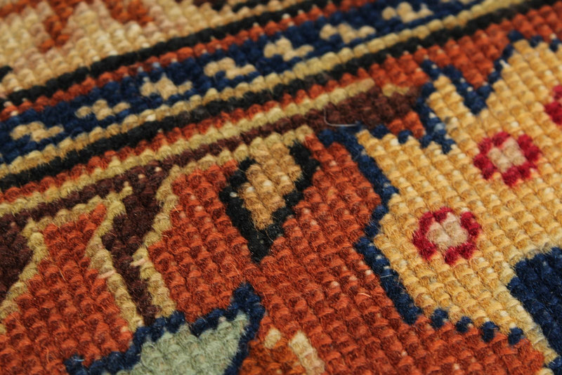 7x10 Navy and Rust Turkish Traditional Rug