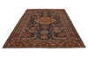 7x10 Navy and Rust Turkish Traditional Rug