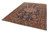 7x10 Navy and Rust Turkish Traditional Rug