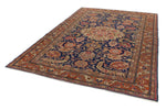 7x10 Navy and Rust Turkish Traditional Rug