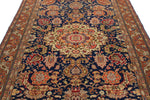 7x10 Navy and Rust Turkish Traditional Rug